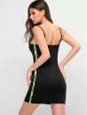 Letter Neon Side Cami Bodycon Dress