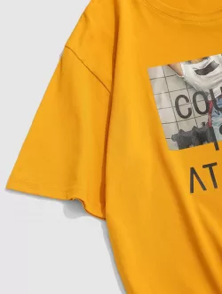 Letter Photograph Print Graphic T-shirt