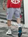 Letter Print Bucket Strap Design Cargo Shorts