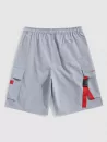 Letter Print Bucket Strap Design Cargo Shorts