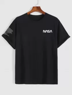Letter Printed T-shirt And Colorblock Shorts Set