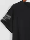 Letter Printed T-shirt And Colorblock Shorts Set