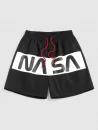Letter Printed T-shirt And Colorblock Shorts Set