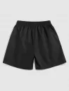 Letter Printed T-shirt And Colorblock Shorts Set