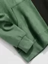 Letters Embroidered Two Tone Suede Hoodie