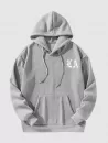 Letters Print Drawstring Fleece Hoodie