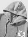 Letters Print Drawstring Fleece Hoodie