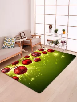 Light Christmas Balls Print Non-slip Area Rug