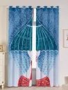 Lightproof 2pcs Abstract Printed Window Curtains