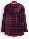 Long Sleeve Plaid Hooded Shirt Jacket