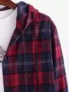 Long Sleeve Plaid Hooded Shirt Jacket