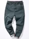 Loose Fit Zipper Fly Suture Pockets Harem Jeans
