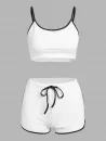 Lounge Contrast Binding Cropped Top And Shorts Set