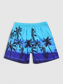 Matching Couple Swimwear V Wired Bikini And Coconut Palm Hawaiian Beach Shorts