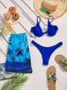 Matching Couple Swimwear V Wired Bikini And Coconut Palm Hawaiian Beach Shorts