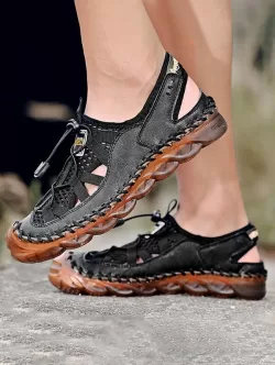 Men Cut Out Breathable Mesh Casual Sandals