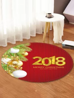 Merry Christmas Decorative Round Floor Rug