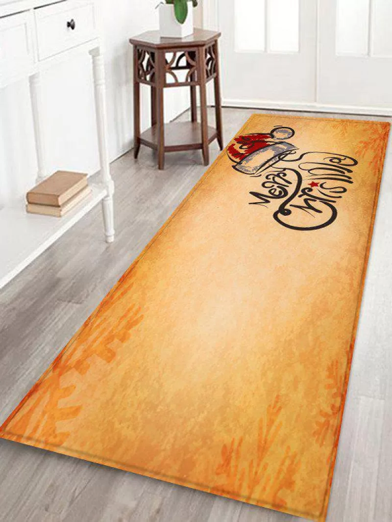 Merry Christmas Hat Printed Fleece Floor Mat
