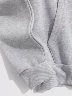 Mock Graphic Print Fleece Hoodie