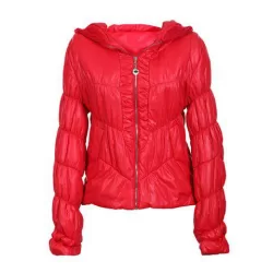 Modern Style Hooded Long Sleeves Special Grain Solid Color Cotton Blend Women's Padded Jacket