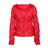 Modern Style Hooded Long Sleeves Special Grain Solid Color Cotton Blend Women's Padded Jacket