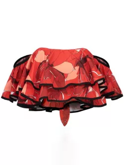 Off The Shoulder Layered Floral Crop Top