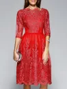 Ornate Laciness Mesh Dress For Women