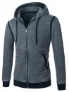 Panel Design Fleece Zip Up Hoodie