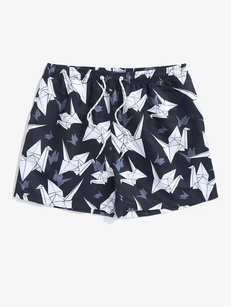 Paper Crane Pattern Beach Shorts