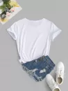 Patriotic American Flag Sunflower Print Short Sleeve T Shirt