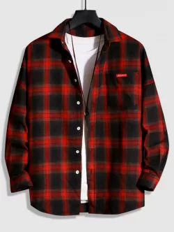 Plaid Drop Shoulder Long Sleeve Shirt