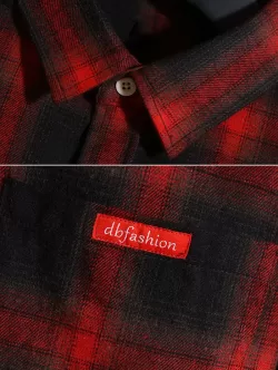 Plaid Drop Shoulder Long Sleeve Shirt