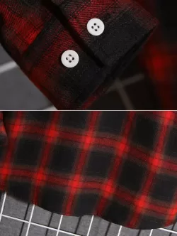 Plaid Drop Shoulder Long Sleeve Shirt