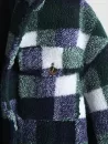 Plaid Pocket Button Up Teddy Fluffy Shirt Jacket