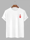 Playing Card Heart A Cotton T-shirt With Ripped Jeans Two Piece Set