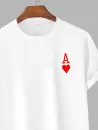 Playing Card Heart A Cotton T-shirt With Ripped Jeans Two Piece Set