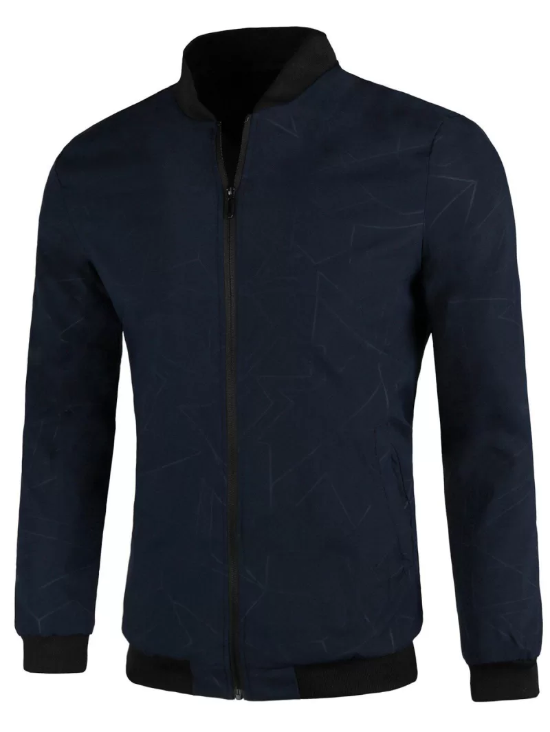 Printed Warm Lining Zip Up Jacket