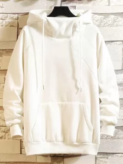 Raglan Sleeve Solid Color Hoodie