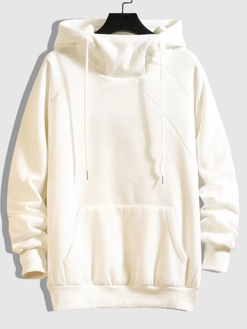 Raglan Sleeve Solid Color Hoodie