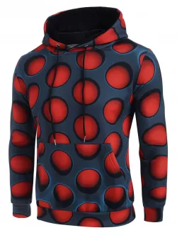 Red Moon Allover Print Kangaroo Pocket Hoodie