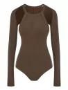 Ribbed Cami Bodysuit With Thumbhole Shrug Top