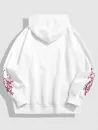 Sakura Print Flocking-lined Japanese Hoodie