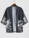 Sea Wave Print Kimono Cardigan