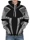 Seamless Tribal Pattern Front Pocket Drawstring Hoodie