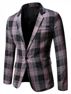 Side Vent Plaid Blazer