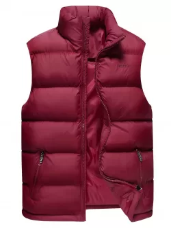 Sleeveless Cotton-padded Zip Up Vest