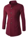 Slim-fit Wool Blend Stand Collar Coat