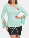 Slit Cuff Flare Sleeve T-shirt