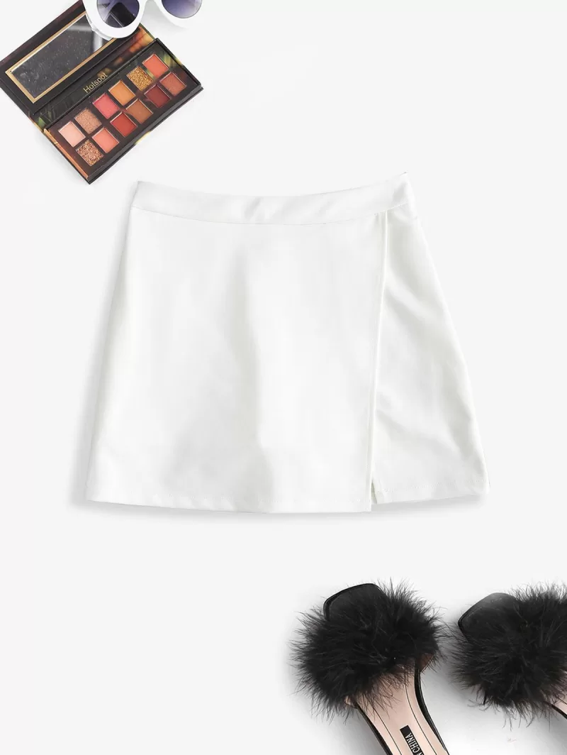Slit Skirt With Shorts Underneath