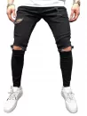Solid Color Hole Design Jeans
